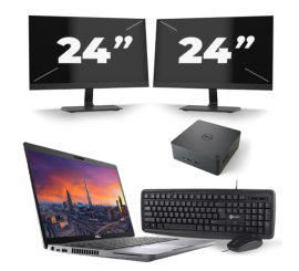 Dell Precision 3550 - Intel Core i7-10th Generation - 15 palce - 16 GB RAM - 256 GB SSD - Windows 11 + 2x 24 palců monitor