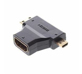 Adaptér Micro HDMI samec a mini HDMI samec na HDMI samice 90 stupňů
