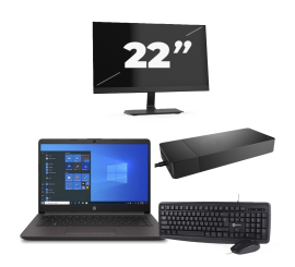 HP 240 G8 - Intel Core i3-10th Generation - 14 palců - 16 GB RAM - 256 GB SSD - Windows 11 Home + 1x 22 palcový monitor