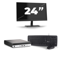 HP EliteDesk 800 G5 USFF - Intel Core i5-9st Generation - 8 GB RAM - 256 GB SSD - Windows 11 + 1x 24 palcový monitor