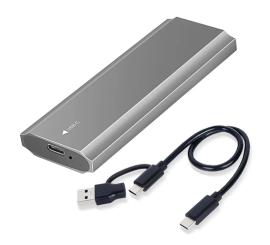 128 GB M.2 SATA SSD + Vysokorychlostní kryt 3.1 USB C (PCIE 10Gbps) - hliník