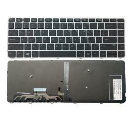 Notebooková klávesnice pro HP EliteBook Folio 1040 G3 se stříbrným podsvícením rámu