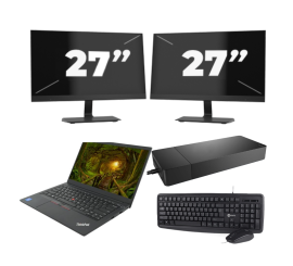 Lenovo ThinkPad E14 Gen 2 - Intel Core i3 11. generace - 14 palců - 8GB RAM - 256GB SSD - Windows 11 Home + 2x Monitor 27 palců