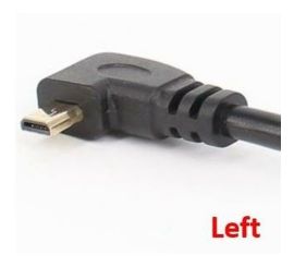 Levoúhlý kabel Mini HDMI samec na HDMI samice, 17 cm