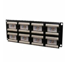 Patch panel Cat.5E 48 portů se zadním vedením kabelů
