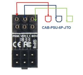6kolíkový port PSU grafické karty Adaptér pro otočení o 180 stupňů F/M, výstup