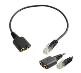 Dvojitý 3,5mm audio jack konvertor RJ9 Female to Male
