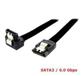 SATA 3 kabel, s 90° konektorem + SATA 3 kabel přímý konektor s, 6Gbps 45cm, 2ks