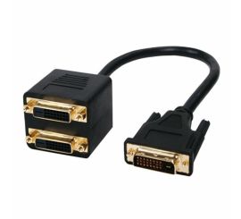 DVI-D samec 2x DVI-D samice kabel