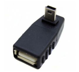 Adaptér USB A Female to Mini USB Male, úhel 90°