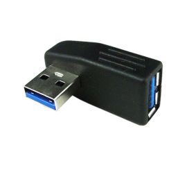 Adaptér USB 3.0 A samec/female, zahnutý doleva